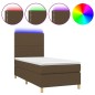 vidaXL Boxspringbett mit Matratze & LED Dunkelbraun 90x190 cm Stoff vidaXL Boxspringbett mit Matratze & LED Dunkelbraun 90x190 cm Stoff