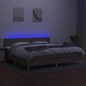 vidaXL Boxspringbett mit Matratze & LED Taupe 200x200 cm Stoff vidaXL Boxspringbett mit Matratze & LED Taupe 200x200 cm Stoff