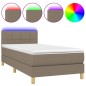 vidaXL Boxspringbett mit Matratze & LED Taupe 80x200 cm Stoff vidaXL Boxspringbett mit Matratze & LED Taupe 80x200 cm Stoff