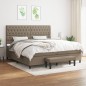 vidaXL Boxspringbett mit Matratze Taupe 200x200 cm Stoff vidaXL Boxspringbett mit Matratze Taupe 200x200 cm Stoff