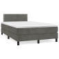 vidaXL Boxspringbett mit Matratze Dunkelgrau 120x200 cm Samt vidaXL Boxspringbett mit Matratze Dunkelgrau 120x200 cm Samt