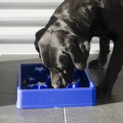 EAT SLOW LIVE LONGER Anti-Schling-Napf für Hunde Star Blau S