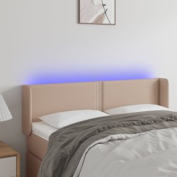 vidaXL LED Kopfteil Cappuccino-Braun 147x16x78/88 cm Kunstleder