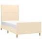 vidaXL Bettgestell mit Kopfteil Creme 100x200 cm Stoff vidaXL Bettgestell mit Kopfteil Creme 100x200 cm Stoff