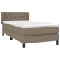 vidaXL Boxspringbett mit Matratze Taupe 80x200 cm Stoff vidaXL Boxspringbett mit Matratze Taupe 80x200 cm Stoff
