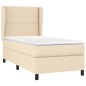 vidaXL Boxspringbett mit Matratze Creme 100x200 cm Stoff vidaXL Boxspringbett mit Matratze Creme 100x200 cm Stoff
