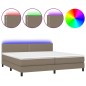 vidaXL Boxspringbett mit Matratze & LED Taupe 200x200 cm Stoff vidaXL Boxspringbett mit Matratze & LED Taupe 200x200 cm Stoff