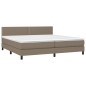 vidaXL Boxspringbett mit Matratze & LED Taupe 200x200 cm Stoff vidaXL Boxspringbett mit Matratze & LED Taupe 200x200 cm Stoff
