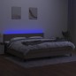 vidaXL Boxspringbett mit Matratze & LED Taupe 200x200 cm Stoff vidaXL Boxspringbett mit Matratze & LED Taupe 200x200 cm Stoff