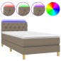 vidaXL Boxspringbett mit Matratze & LED Taupe 80x200 cm Stoff vidaXL Boxspringbett mit Matratze & LED Taupe 80x200 cm Stoff