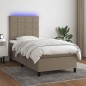 vidaXL Boxspringbett mit Matratze & LED Taupe 80x200 cm Stoff vidaXL Boxspringbett mit Matratze & LED Taupe 80x200 cm Stoff