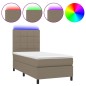 vidaXL Boxspringbett mit Matratze & LED Taupe 80x200 cm Stoff vidaXL Boxspringbett mit Matratze & LED Taupe 80x200 cm Stoff