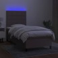 vidaXL Boxspringbett mit Matratze & LED Taupe 80x200 cm Stoff vidaXL Boxspringbett mit Matratze & LED Taupe 80x200 cm Stoff