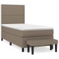 vidaXL Boxspringbett mit Matratze Taupe 100x200 cm Stoff vidaXL Boxspringbett mit Matratze Taupe 100x200 cm Stoff