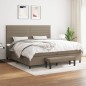 vidaXL Boxspringbett mit Matratze Taupe 200x200 cm Stoff vidaXL Boxspringbett mit Matratze Taupe 200x200 cm Stoff