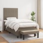 vidaXL Boxspringbett mit Matratze Taupe 80x200 cm Stoff vidaXL Boxspringbett mit Matratze Taupe 80x200 cm Stoff