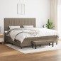 vidaXL Boxspringbett mit Matratze Taupe 200x200 cm Stoff vidaXL Boxspringbett mit Matratze Taupe 200x200 cm Stoff