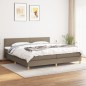 vidaXL Boxspringbett mit Matratze Taupe 200x200 cm Stoff vidaXL Boxspringbett mit Matratze Taupe 200x200 cm Stoff
