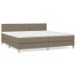 vidaXL Boxspringbett mit Matratze Taupe 200x200 cm Stoff vidaXL Boxspringbett mit Matratze Taupe 200x200 cm Stoff