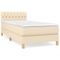 vidaXL Boxspringbett mit Matratze Creme 90x190 cm Stoff vidaXL Boxspringbett mit Matratze Creme 90x190 cm Stoff