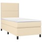 vidaXL Boxspringbett mit Matratze Creme 100x200 cm Stoff vidaXL Boxspringbett mit Matratze Creme 100x200 cm Stoff