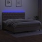 vidaXL Boxspringbett mit Matratze & LED Taupe 200x200 cm Stoff vidaXL Boxspringbett mit Matratze & LED Taupe 200x200 cm Stoff