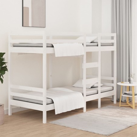 vidaXL Etagenbett Weiß 90x190 cm Massivholz Kiefer