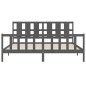 Massivholzbett mit Kopfteil Grau 200x200 cm Massivholzbett mit Kopfteil Grau 200x200 cm