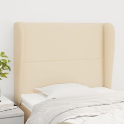 vidaXL Kopfteil mit Ohren Creme 103x23x118/128 cm Stoff