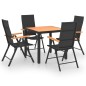 vidaXL 5-tlg. Garten-Essgruppe Schwarz und Braun vidaXL 5-tlg. Garten-Essgruppe Schwarz und Braun