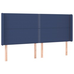 vidaXL Kopfteil mit Ohren Blau 203x16x118/128 cm Stoff