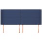 vidaXL Kopfteil mit Ohren Blau 203x16x118/128 cm Stoff vidaXL Kopfteil mit Ohren Blau 203x16x118/128 cm Stoff