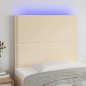 vidaXL LED Kopfteil Creme 100x5x118/128 cm Stoff vidaXL LED Kopfteil Creme 100x5x118/128 cm Stoff