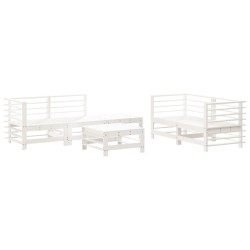 vidaXL 6-tlg. Garten-Lounge-Set Weiß Massivholz Kiefer