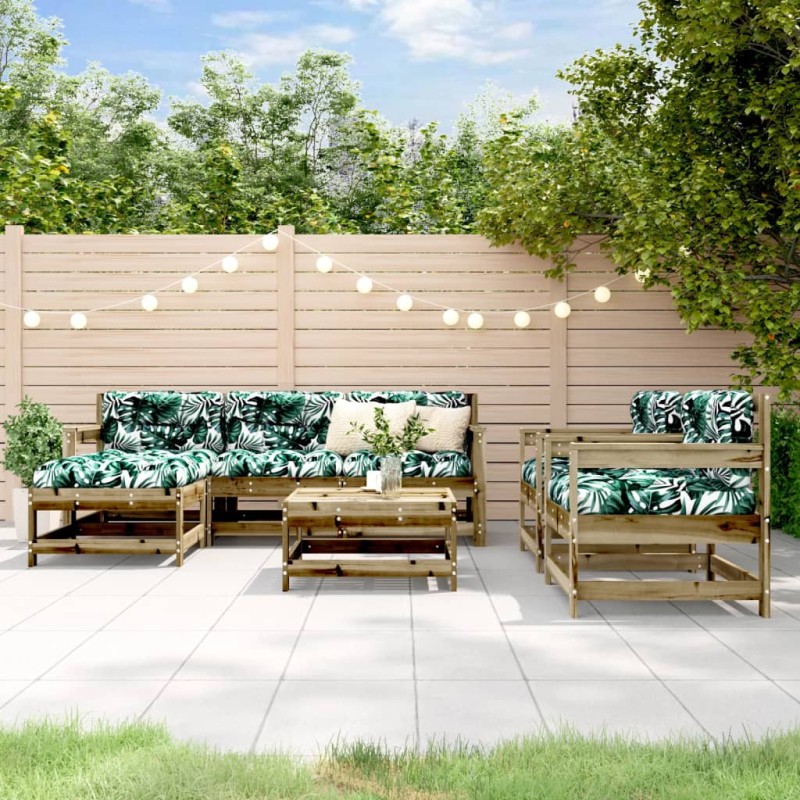vidaXL 7-tlg. Garten-Lounge-Set Kiefernholz Imprägniert vidaXL 7-tlg. Garten-Lounge-Set Kiefernholz Imprägniert