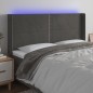 vidaXL LED Kopfteil Dunkelgrau 163x16x118/128 cm Samt vidaXL LED Kopfteil Dunkelgrau 163x16x118/128 cm Samt
