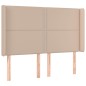 vidaXL LED Kopfteil Cappuccino-Braun 147x16x118/128cm Kunstleder