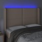 vidaXL LED Kopfteil Cappuccino-Braun 147x16x118/128cm Kunstleder