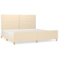 vidaXL Bettgestell mit Kopfteil Creme 200x200 cm Stoff vidaXL Bettgestell mit Kopfteil Creme 200x200 cm Stoff