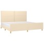 vidaXL Bettgestell mit Kopfteil Creme 200x200 cm Stoff vidaXL Bettgestell mit Kopfteil Creme 200x200 cm Stoff
