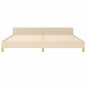 vidaXL Bettgestell mit Kopfteil Creme 200x200 cm Stoff vidaXL Bettgestell mit Kopfteil Creme 200x200 cm Stoff