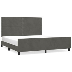 vidaXL Bettgestell mit Kopfteil Dunkelgrau 160x200 cm Samt