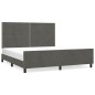 vidaXL Bettgestell mit Kopfteil Dunkelgrau 160x200 cm Samt vidaXL Bettgestell mit Kopfteil Dunkelgrau 160x200 cm Samt