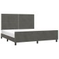 vidaXL Bettgestell mit Kopfteil Dunkelgrau 160x200 cm Samt vidaXL Bettgestell mit Kopfteil Dunkelgrau 160x200 cm Samt