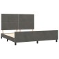 vidaXL Bettgestell mit Kopfteil Dunkelgrau 160x200 cm Samt vidaXL Bettgestell mit Kopfteil Dunkelgrau 160x200 cm Samt