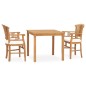 vidaXL 3-tlg. Garten-Essgruppe mit Kissen Massivholz Teak vidaXL 3-tlg. Garten-Essgruppe mit Kissen Massivholz Teak