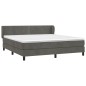 vidaXL Boxspringbett mit Matratze Dunkelgrau 160x200 cm Samt vidaXL Boxspringbett mit Matratze Dunkelgrau 160x200 cm Samt