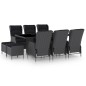 vidaXL 9-tlg. Garten-Essgruppe mit Auflagen Poly Rattan Dunkelgrau vidaXL 9-tlg. Garten-Essgruppe mit Auflagen Poly Rattan Dunkelgrau