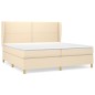 vidaXL Boxspringbett mit Matratze Creme 200x200 cm Stoff vidaXL Boxspringbett mit Matratze Creme 200x200 cm Stoff