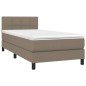 vidaXL Boxspringbett mit Matratze & LED Taupe 90x190 cm Stoff vidaXL Boxspringbett mit Matratze & LED Taupe 90x190 cm Stoff